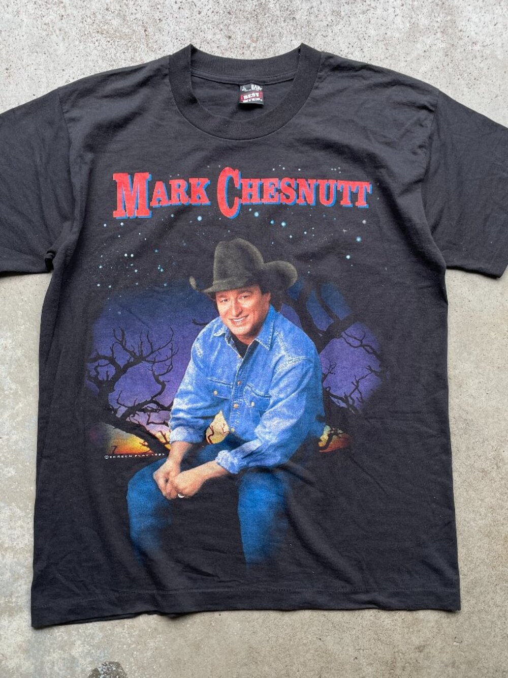 Vintage 90’s Mark Chestnutt Concert Tour T-Shirt Men’s L Single Stitch Country